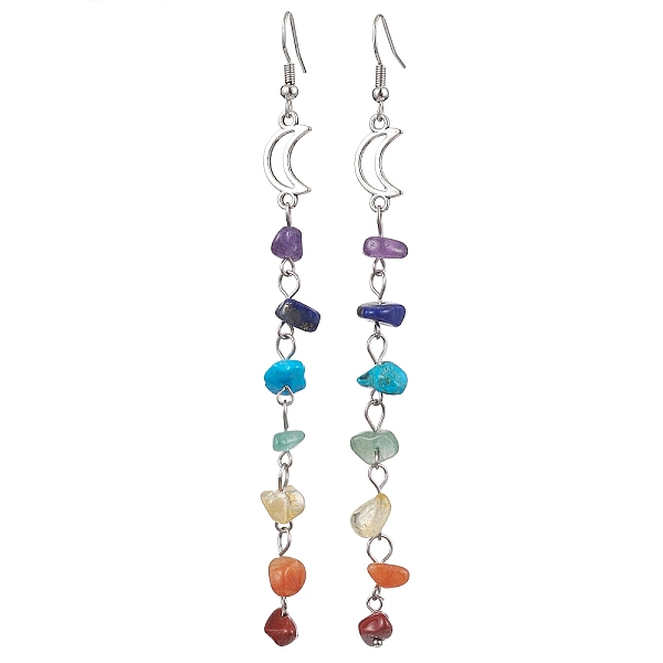 PandaHall Chakra Theme Natural & Synthetic Gemstone Chip Dangle Earrings, Hollow Alloy Earrings for Women, Moon, 110x8.5mm Alloy Moon
PandaHall Chakra Theme Natural & Synthetic Gemstone Chip Dangle Earrings, Hollow Alloy Earrings for Women, Moon, 110x8.5mm Alloy Moon