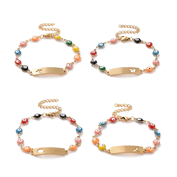 PandaHall Vacuum Plating 304 Stainless Steel Rectangle Link Bracelet, Colorful Enamel Evil Eye Chains Bracelet for Women, Golden, 6-3/4 inch...
PandaHall Vacuum Plating 304 Stainless Steel Rectangle Link Bracelet, Colorful Enamel Evil Eye Chains Bracelet for Women, Golden, 6-3/4 inch...