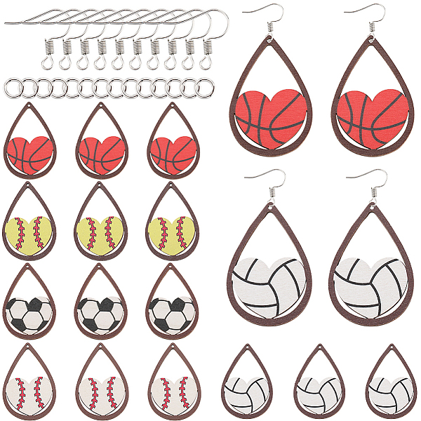 PandaHall SUNNYCLUE DIY Sport Theme Dangle Earrings Making Kit, Including Iron Earring Hooks, Teardrop Wood Big Pendants, Mixed Color..., Multicolor
PandaHall SUNNYCLUE DIY Sport Theme Dangle Earrings Making Kit, Including Iron Earring Hooks, Teardrop Wood Big Pendants, Mixed Color..., Multicolor