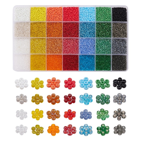 PandaHall 22400Pcs 28 Colors 12/0 Glass Seed Beads, for DIY Jewelry Making, Round, Mixed Color, 2mm, Hole: 1mm, 800pcs/color Glass..., Multicolor
PandaHall 22400Pcs 28 Colors 12/0 Glass Seed Beads, for DIY Jewelry Making, Round, Mixed Color, 2mm, Hole: 1mm, 800pcs/color Glass..., Multicolor