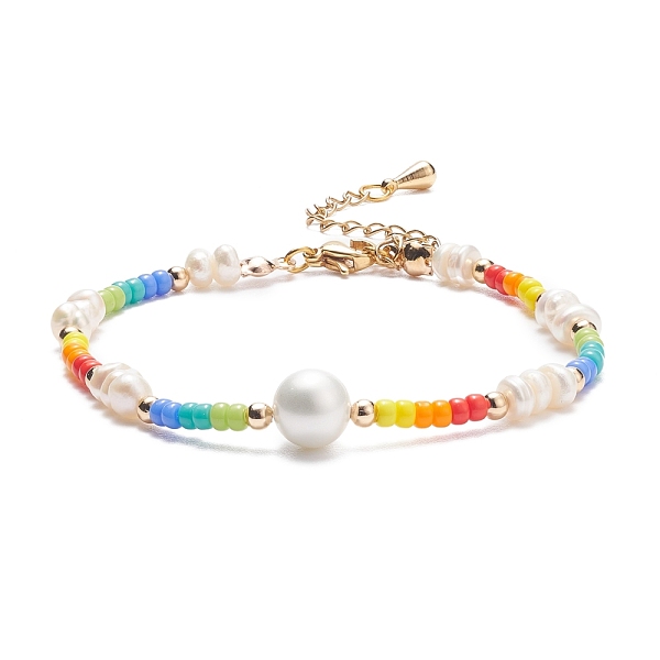 PandaHall Shell Pearl & Glass Seed Beaded Bracelet with Brass Tiny Teardrop Charm for Women, Colorful, 7-3/8 inch(18.7cm) Shell Pearl..., Multicolor
PandaHall Shell Pearl & Glass Seed Beaded Bracelet with Brass Tiny Teardrop Charm for Women, Colorful, 7-3/8 inch(18.7cm) Shell Pearl..., Multicolor