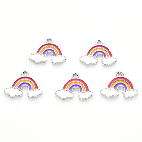 PandaHall Alloy Enamel Pendants, Rainbow, Platinum, Cerise, 14x18.5x1.5mm, Hole: 1.8mm Alloy+Enamel Rainbow Red
PandaHall Alloy Enamel Pendants, Rainbow, Platinum, Cerise, 14x18.5x1.5mm, Hole: 1.8mm Alloy+Enamel Rainbow Red