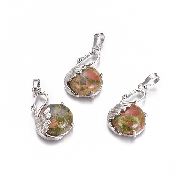 PandaHall Natural Unakite Pendants, with Platinum Tone Brass Findings, Swan, 30.8x18.8x8.5mm, Hole: 7x5mm Unakite Other Animal
PandaHall Natural Unakite Pendants, with Platinum Tone Brass Findings, Swan, 30.8x18.8x8.5mm, Hole: 7x5mm Unakite Other Animal