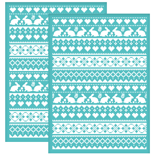 PandaHall OLYCRAFT 2Pcs 5.5x7.7 Inch Easter Theme Self-Adhesive Silk Screen Printing Stencil Easter Egg Bunny Background Silk Screen Stencil..., Green
PandaHall OLYCRAFT 2Pcs 5.5x7.7 Inch Easter Theme Self-Adhesive Silk Screen Printing Stencil Easter Egg Bunny Background Silk Screen Stencil..., Green