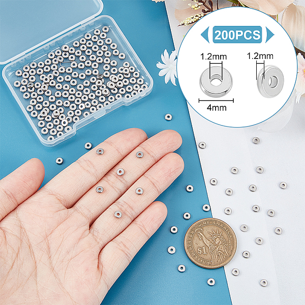 PandaHall Unicraftale 304 Stainless Steel Spacer Beads, Disc, Stainless Steel Color, 4x1.2mm, Hole: 1.2mm, 200pcs/box 304 Stainless Steel...
PandaHall Unicraftale 304 Stainless Steel Spacer Beads, Disc, Stainless Steel Color, 4x1.2mm, Hole: 1.2mm, 200pcs/box 304 Stainless Steel...