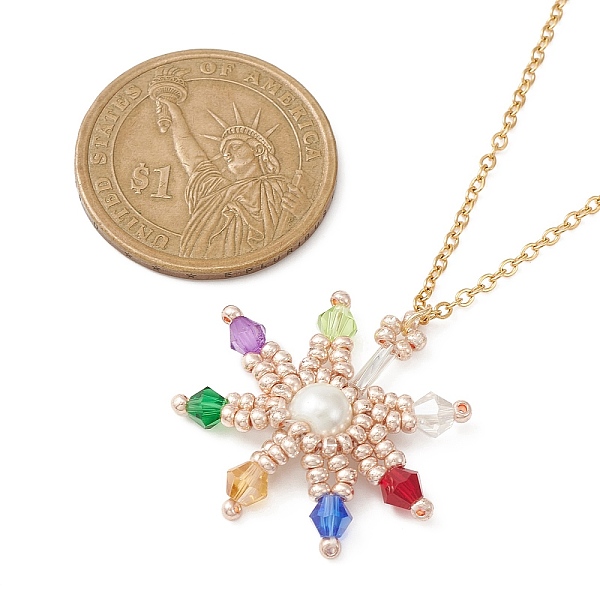 PandaHall Glass Bead Braided Star Pendant Necklace, Vacuum Plating 304 Stainless Steel Cable Chain Necklace for Women, Golden, 18-3/8 inch...
PandaHall Glass Bead Braided Star Pendant Necklace, Vacuum Plating 304 Stainless Steel Cable Chain Necklace for Women, Golden, 18-3/8 inch...