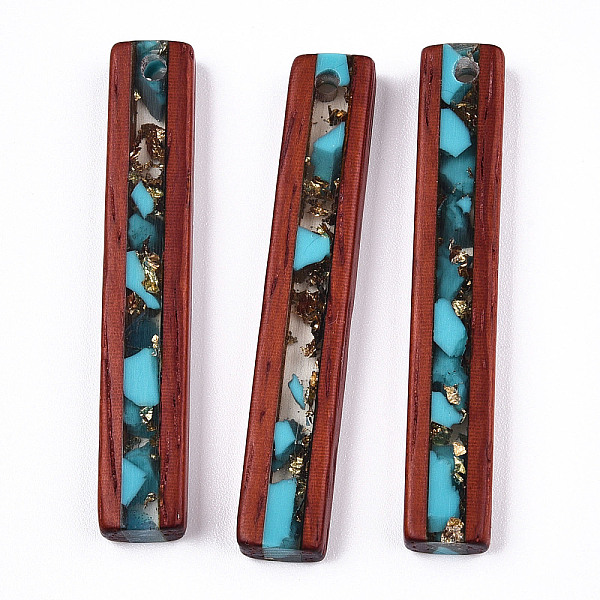 PandaHall Transparent Resin & Wood Pendants, with Gold Foil, Rectangle Charm, Dark Turquoise, 45~47x7~9x4.5mm, Hole: 2mm Resin+Wood...
PandaHall Transparent Resin & Wood Pendants, with Gold Foil, Rectangle Charm, Dark Turquoise, 45~47x7~9x4.5mm, Hole: 2mm Resin+Wood...