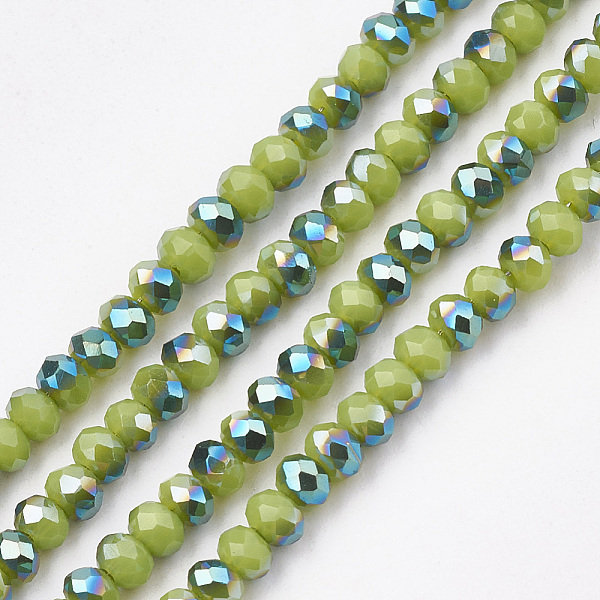 PandaHall Electroplate Opaque Solid Color Crystal Glass Beads Strands, Faceted, Rondelle, Yellow Green, 3x2mm, Hole: 0.5mm, about...
PandaHall Electroplate Opaque Solid Color Crystal Glass Beads Strands, Faceted, Rondelle, Yellow Green, 3x2mm, Hole: 0.5mm, about...