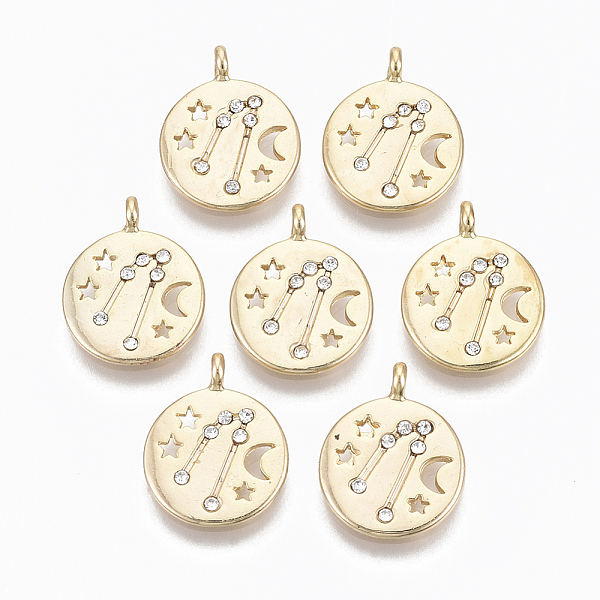 PandaHall Alloy Pendants, with Crystal Rhinestone, Cadmium Free & Nickel Free & Lead Free, Constellation, Real 18K Gold Plated, Taurus..., Clear
PandaHall Alloy Pendants, with Crystal Rhinestone, Cadmium Free & Nickel Free & Lead Free, Constellation, Real 18K Gold Plated, Taurus..., Clear
