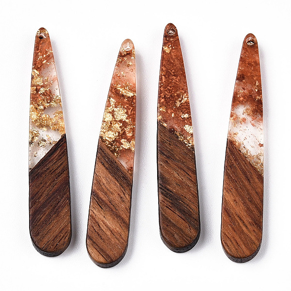 PandaHall Transparent Resin & Walnut Wood Pendants, with Gold Foil, Teardrop Charms, Waxed, Chocolate, 44x7.5x3.5mm, Hole: 1.5mm Resin+Wood..., Brown
PandaHall Transparent Resin & Walnut Wood Pendants, with Gold Foil, Teardrop Charms, Waxed, Chocolate, 44x7.5x3.5mm, Hole: 1.5mm Resin+Wood..., Brown