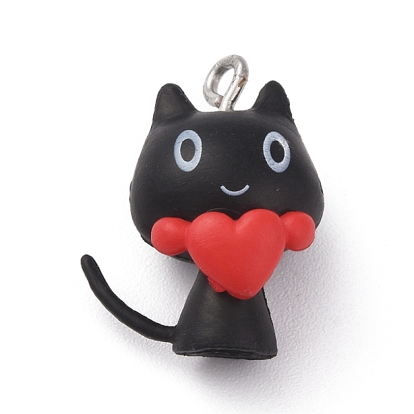 PandaHall Opaque Resin Pendants, Cat Charms, with Platinum Tone Iron Loops, Black, 23x16x11mm, Hole: 2mm Iron+Resin Cat Shape Black
PandaHall Opaque Resin Pendants, Cat Charms, with Platinum Tone Iron Loops, Black, 23x16x11mm, Hole: 2mm Iron+Resin Cat Shape Black