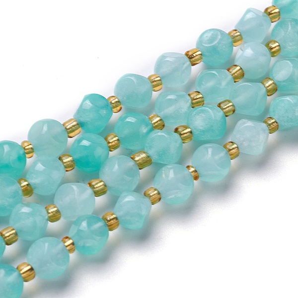 PandaHall Natural Amazonite Beads Strand, with Seed Beads, Six Sided Celestial Dice, 6~6.5x6~6.5x6~6.5mm, Hole: 0.5mm, about 50pcs/strand...
PandaHall Natural Amazonite Beads Strand, with Seed Beads, Six Sided Celestial Dice, 6~6.5x6~6.5x6~6.5mm, Hole: 0.5mm, about 50pcs/strand...