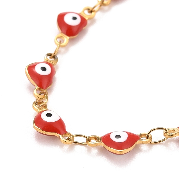 PandaHall Enamel Heart with Evil Eye Link Chains Bracelet, Vacuum Plating 304 Stainless Steel Jewelry for Women, Golden, Red, 6-7/8 inch...
PandaHall Enamel Heart with Evil Eye Link Chains Bracelet, Vacuum Plating 304 Stainless Steel Jewelry for Women, Golden, Red, 6-7/8 inch...