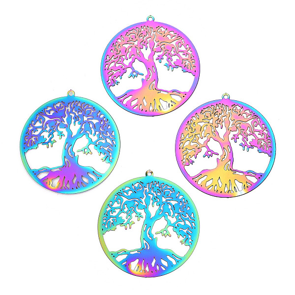 PandaHall 201 Stainless Steel Filigree Pendants, Etched Metal Embellishments, Tree of Life, Rainbow Color, 32x30x0.2mm, Hole: 1.2mm 201...
PandaHall 201 Stainless Steel Filigree Pendants, Etched Metal Embellishments, Tree of Life, Rainbow Color, 32x30x0.2mm, Hole: 1.2mm 201...