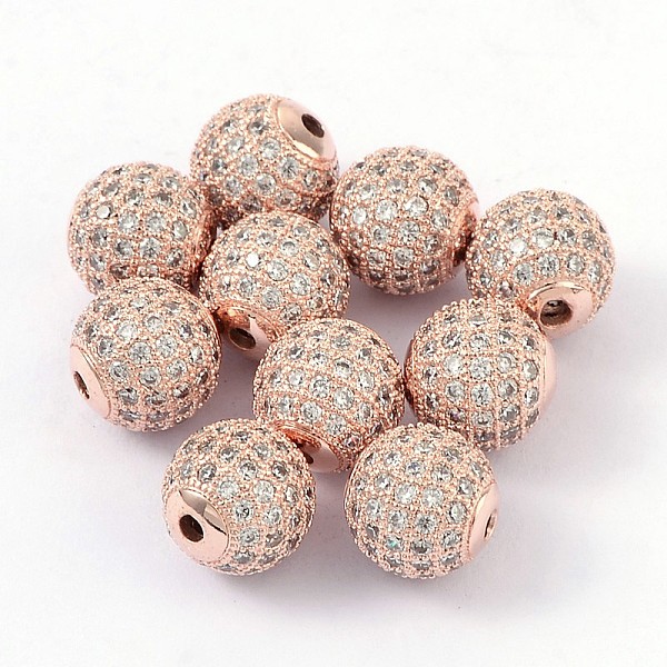PandaHall Brass Cubic Zirconia Beads, Round, Rose Gold, 10mm, Hole: 2mm Brass+Cubic Zirconia Round
PandaHall Brass Cubic Zirconia Beads, Round, Rose Gold, 10mm, Hole: 2mm Brass+Cubic Zirconia Round