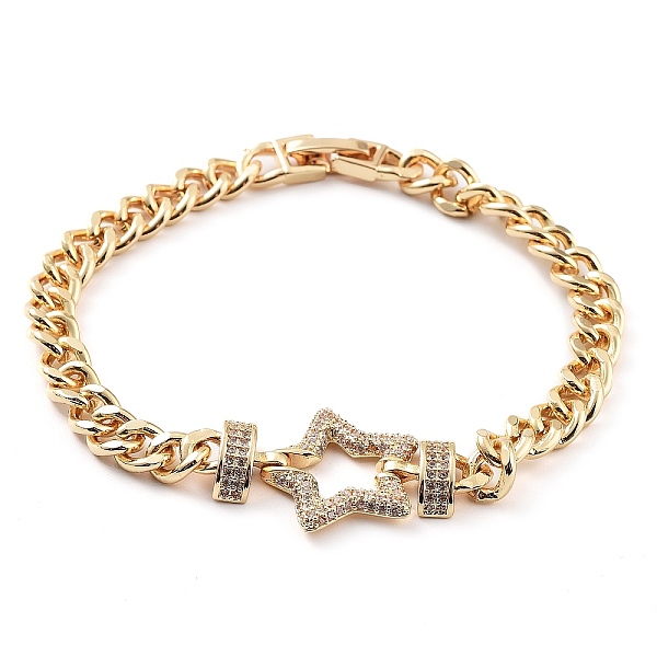 PandaHall Cubic Zirconia Link Bracelet with Golden Brass Curb Chains, Long-Lasting Plated, Star, 7-7/8 inch(20cm) Cubic Zirconia Star
PandaHall Cubic Zirconia Link Bracelet with Golden Brass Curb Chains, Long-Lasting Plated, Star, 7-7/8 inch(20cm) Cubic Zirconia Star