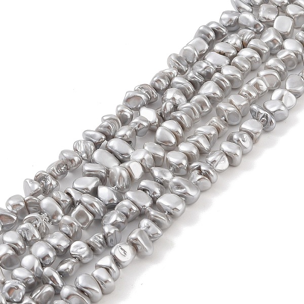 PandaHall Electroplated Shell Pearl Beads Strands, Nuggets, Silver, 4.5~6.5x6.5~9x4.5~6.5mm, Hole: 1mm, about 84pcs/strand, 16.14 inch(41cm)...
PandaHall Electroplated Shell Pearl Beads Strands, Nuggets, Silver, 4.5~6.5x6.5~9x4.5~6.5mm, Hole: 1mm, about 84pcs/strand, 16.14 inch(41cm)...