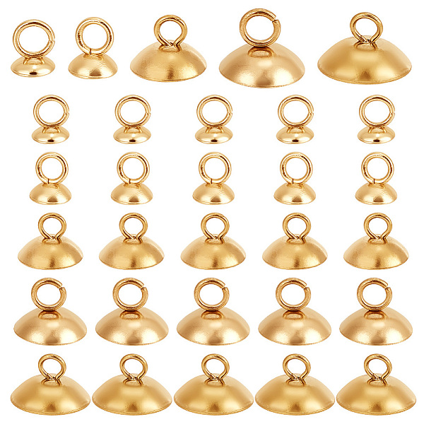 PandaHall GOMAKERER 75Pcs 5 Styles 304 Stainless Steel Bead Cap Pendant Bails, with Cup Peg Bails, Golden, 4~8x4~8mm, Hole: 2~2.5mm, 3.7mm...
PandaHall GOMAKERER 75Pcs 5 Styles 304 Stainless Steel Bead Cap Pendant Bails, with Cup Peg Bails, Golden, 4~8x4~8mm, Hole: 2~2.5mm, 3.7mm...