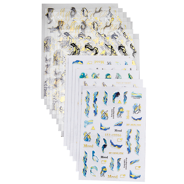 PandaHall HOBBIESAY 14 Sheets Nail Art Stickers Decals Marble Wave Nail Stickers 7 Styles 3D Self-Adhesive Gold Nail Decals Nail Art..., Multicolor
PandaHall HOBBIESAY 14 Sheets Nail Art Stickers Decals Marble Wave Nail Stickers 7 Styles 3D Self-Adhesive Gold Nail Decals Nail Art..., Multicolor