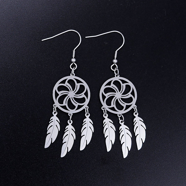 PandaHall 201 Stainless Steel Chandelier Earrings, Woven Net/Web with Feather, Stainless Steel Color, 70x20mm, Pin: 0.7mm 201 Stainless...
PandaHall 201 Stainless Steel Chandelier Earrings, Woven Net/Web with Feather, Stainless Steel Color, 70x20mm, Pin: 0.7mm 201 Stainless...