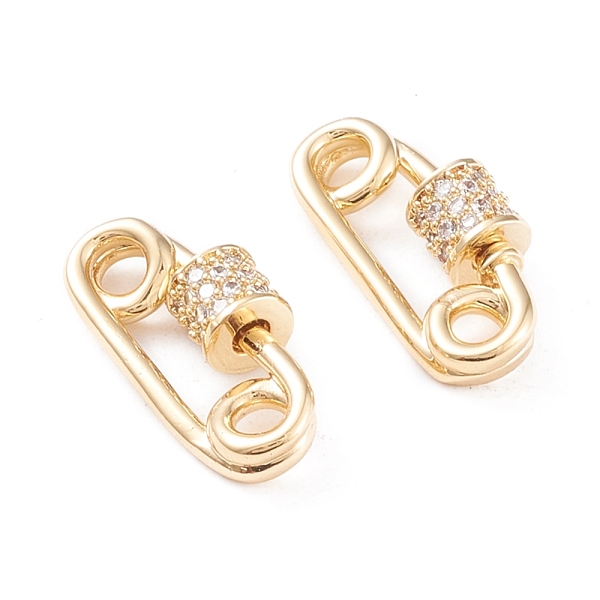 PandaHall Brass Micro Pave Clear Cubic Zirconia Screw Carabiner Lock Charms, for Necklaces Making, Long-Lasting Plated, Safety Pin Shape...
PandaHall Brass Micro Pave Clear Cubic Zirconia Screw Carabiner Lock Charms, for Necklaces Making, Long-Lasting Plated, Safety Pin Shape...