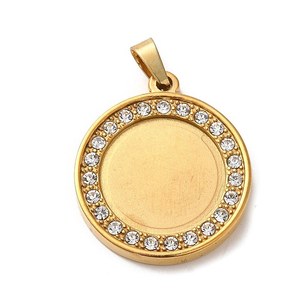 PandaHall 304 Stainless Steel Pendant Cabochons Settings, with Crystal Rhinestone, Flat Round Charms, Golden, Tray: 15mm, 24.5x21.5x3mm..., Clear
PandaHall 304 Stainless Steel Pendant Cabochons Settings, with Crystal Rhinestone, Flat Round Charms, Golden, Tray: 15mm, 24.5x21.5x3mm..., Clear