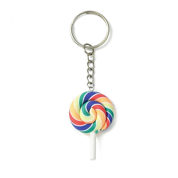 PandaHall Handmade Polymer Clay Keychain, with Iron Rings, Lollipop, Colorful, 9.7cm Polymer Clay Lollipop
PandaHall Handmade Polymer Clay Keychain, with Iron Rings, Lollipop, Colorful, 9.7cm Polymer Clay Lollipop