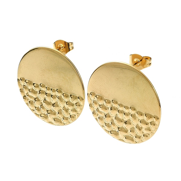 PandaHall Ion Plating(IP) 201 Stainless Steel Stud Earrings, with 304 Stainless Steel Pins, Textured Flat Round, Real 18K Gold Plated, 23mm...
PandaHall Ion Plating(IP) 201 Stainless Steel Stud Earrings, with 304 Stainless Steel Pins, Textured Flat Round, Real 18K Gold Plated, 23mm...