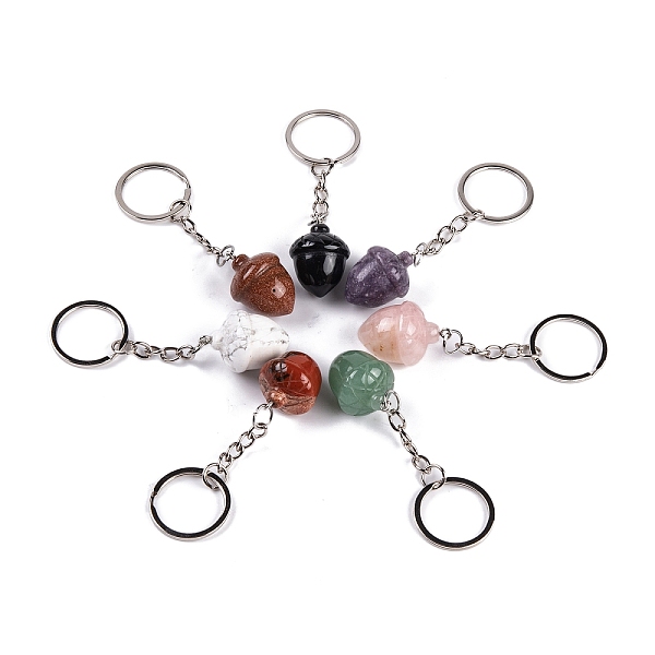 PandaHall 201 Stainless Steel with Natural Gemstone Pendants Keychain, Acorn, 82~85mm Mixed Stone Others
PandaHall 201 Stainless Steel with Natural Gemstone Pendants Keychain, Acorn, 82~85mm Mixed Stone Others