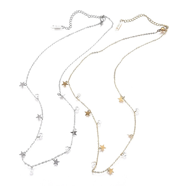 PandaHall 304 Stainless Steel Pendant Necklaces, with Crystal Rhinestones and Lobster Claw Clasps, Star, Mixed Color, 16 inch(40.5cm) 304...
PandaHall 304 Stainless Steel Pendant Necklaces, with Crystal Rhinestones and Lobster Claw Clasps, Star, Mixed Color, 16 inch(40.5cm) 304...