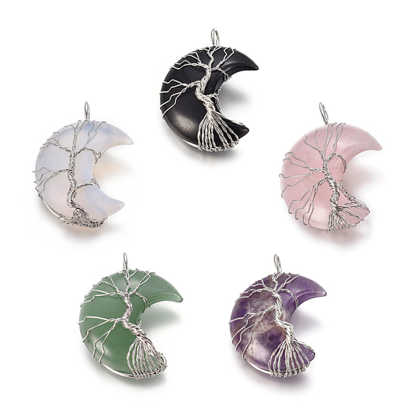 PandaHall Natural & Synthetic Mixed Stone Tree of Life Wire Wrapped Pendants, with Brass Findings, Crescent Moon, Platinum...
PandaHall Natural & Synthetic Mixed Stone Tree of Life Wire Wrapped Pendants, with Brass Findings, Crescent Moon, Platinum...