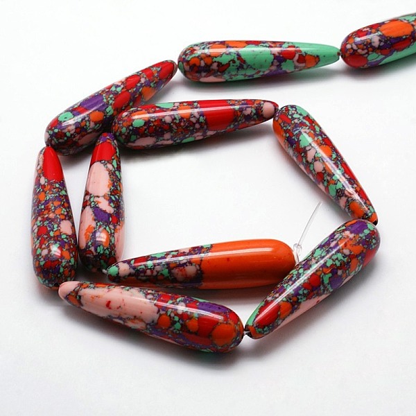 PandaHall Synthetic Turquoise Beads Strands, Dyed, teardrop, Dark Red, 40x10mm, Hole: 1mm, about 10pcs/strand, 15.7 inch Synthetic...
PandaHall Synthetic Turquoise Beads Strands, Dyed, teardrop, Dark Red, 40x10mm, Hole: 1mm, about 10pcs/strand, 15.7 inch Synthetic...