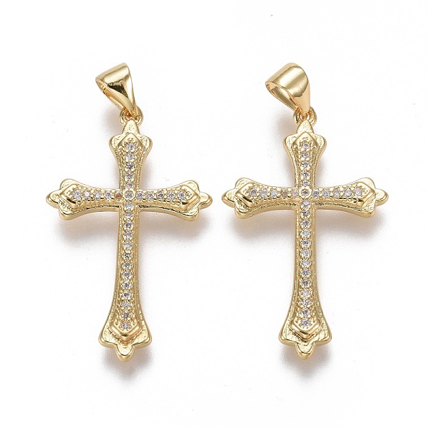 PandaHall Brass Micro Pave Cubic Zirconia Pendants, Cross, Clear, Real 18K Gold Plated, 30x18.5x2.5mm, Hole: 3.5x5.5mm Brass+Cubic Zirconia...
PandaHall Brass Micro Pave Cubic Zirconia Pendants, Cross, Clear, Real 18K Gold Plated, 30x18.5x2.5mm, Hole: 3.5x5.5mm Brass+Cubic Zirconia...