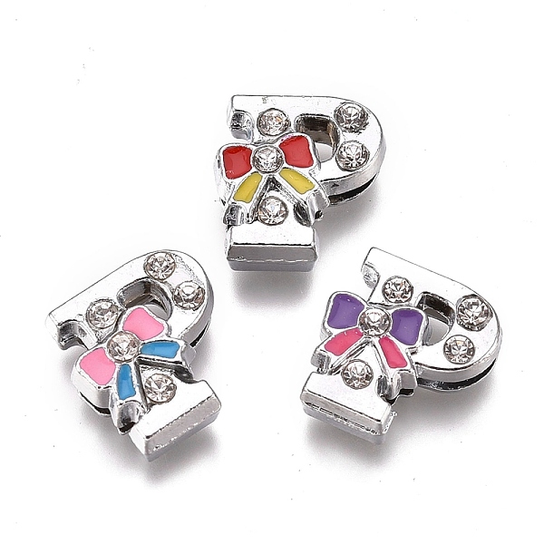 PandaHall Alloy Enamel Letter Slide Charms, with Clear Cubic Ziconia, Cadmium Free & Lead Free, Initial Letters Style with Bowknot, Letter.P...
PandaHall Alloy Enamel Letter Slide Charms, with Clear Cubic Ziconia, Cadmium Free & Lead Free, Initial Letters Style with Bowknot, Letter.P...
