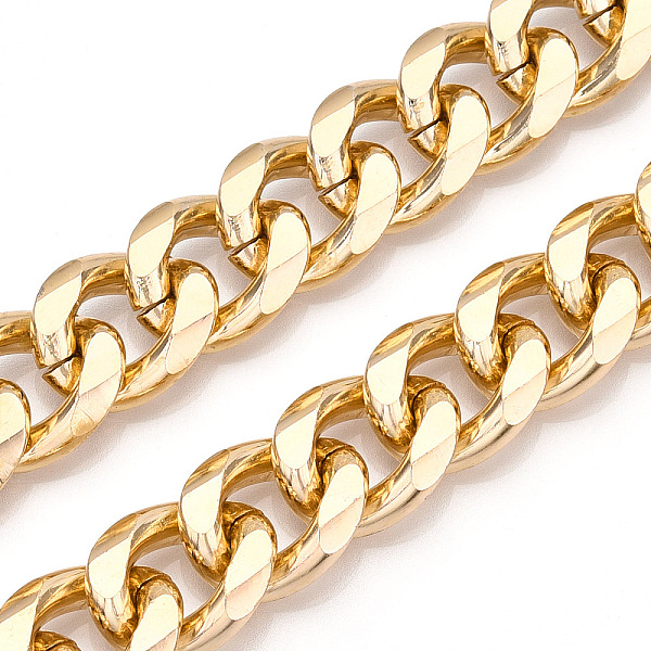 PandaHall Aluminum Faceted Curb Chains, Diamond Cut Cuban Link Chains, Unwelded, Light Gold, 20.5x17x4.5mm Aluminum
PandaHall Aluminum Faceted Curb Chains, Diamond Cut Cuban Link Chains, Unwelded, Light Gold, 20.5x17x4.5mm Aluminum