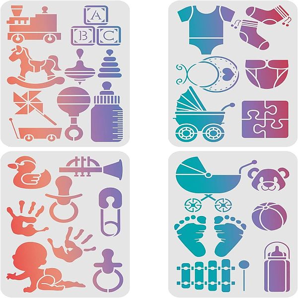 PandaHall FINGERINSPIRE 4 Pcs Baby Theme Stencils Template 29.7x21cm Plastic Baby Bottle Stroller Reusable Drawing Painting Stencils for...
PandaHall FINGERINSPIRE 4 Pcs Baby Theme Stencils Template 29.7x21cm Plastic Baby Bottle Stroller Reusable Drawing Painting Stencils for...