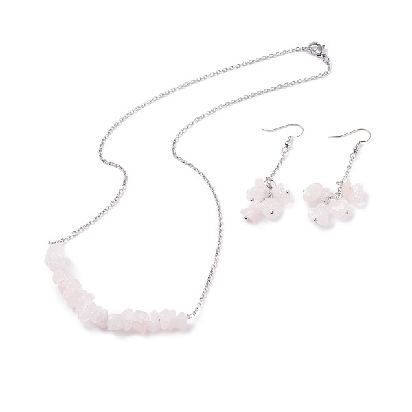 PandaHall Natural Rose Quartz Chips Beaded Jewelry Set, Gemstone Pendant Necklace & Cluster Dangle Earrings with 304 Stainless Steel Cable...
PandaHall Natural Rose Quartz Chips Beaded Jewelry Set, Gemstone Pendant Necklace & Cluster Dangle Earrings with 304 Stainless Steel Cable...