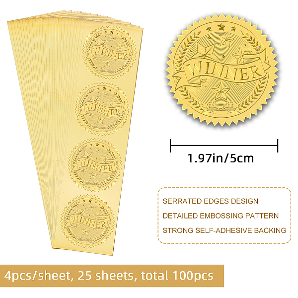 PandaHall CRASPIRE 100pcs Gold Foil Stickers Embossed Certificate Seals Self Adhesive Stickers Medal Decoration Stickers Certification...
PandaHall CRASPIRE 100pcs Gold Foil Stickers Embossed Certificate Seals Self Adhesive Stickers Medal Decoration Stickers Certification...
