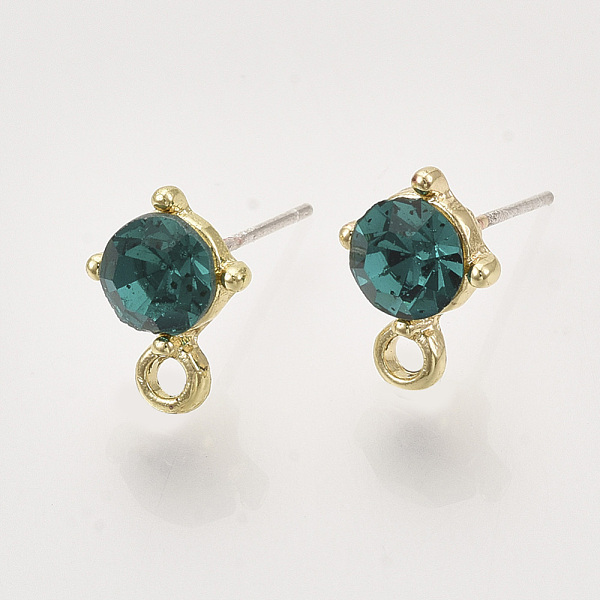PandaHall Alloy Stud Earring Findings, with Glass Rhinestones, Loop and Raw(Unplated) Pin, Golden, Blue Zircon, 11.5x8.5mm, Hole: 1.8mm, Pin..., Cyan
PandaHall Alloy Stud Earring Findings, with Glass Rhinestones, Loop and Raw(Unplated) Pin, Golden, Blue Zircon, 11.5x8.5mm, Hole: 1.8mm, Pin..., Cyan