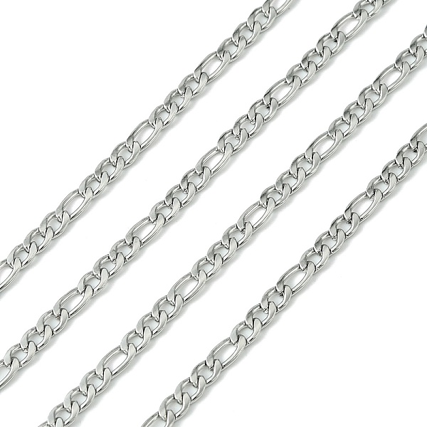 PandaHall 304 Stainless Steel Figaro Chains, Unwelded, with Spool, Stainless Steel Color, 4x3x0.8mm & 6.5x3x0.8mm, about 32.8 Feet(10m)/roll...
PandaHall 304 Stainless Steel Figaro Chains, Unwelded, with Spool, Stainless Steel Color, 4x3x0.8mm & 6.5x3x0.8mm, about 32.8 Feet(10m)/roll...