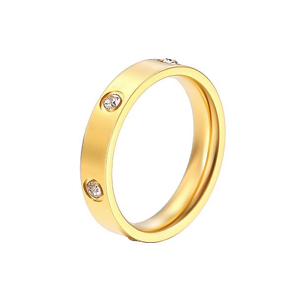 PandaHall Stainless Steel Finger Rings, with Rhinestone, Real 18K Gold Plated, US Size 9(18.9mm) Stainless Steel+Rhinestone Clear
PandaHall Stainless Steel Finger Rings, with Rhinestone, Real 18K Gold Plated, US Size 9(18.9mm) Stainless Steel+Rhinestone Clear