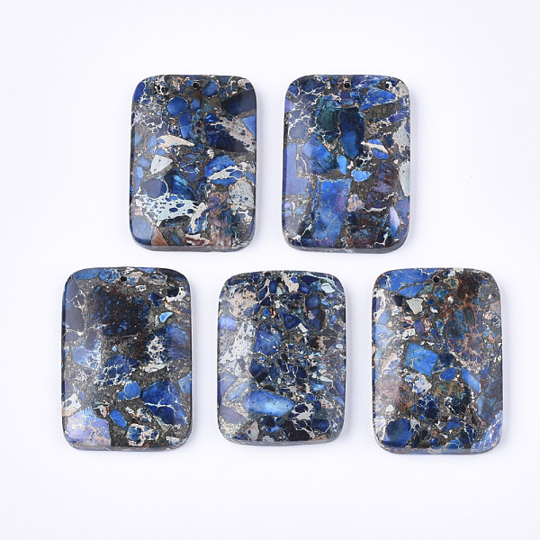 PandaHall Synthetic Gold Line Regalite/Imperial Jasper/Sea Sediment Jasper Pendants, Dyed, Rectangle, Royal Blue, 47x32x7.5mm, Hole: 1.4mm...
PandaHall Synthetic Gold Line Regalite/Imperial Jasper/Sea Sediment Jasper Pendants, Dyed, Rectangle, Royal Blue, 47x32x7.5mm, Hole: 1.4mm...