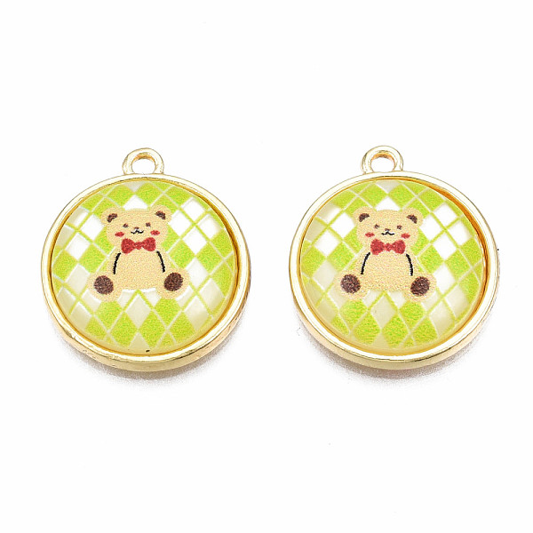 PandaHall Resin Pendants, with Light Gold Plated Alloy, Cadmium Free & Nickel Free & Lead Free, Flat Round with Bear, Green Yellow...
PandaHall Resin Pendants, with Light Gold Plated Alloy, Cadmium Free & Nickel Free & Lead Free, Flat Round with Bear, Green Yellow...