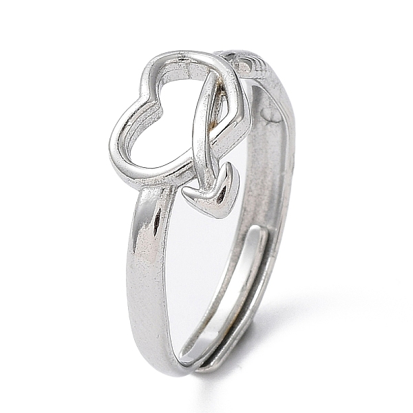 PandaHall 304 Stainless Steel Hollow Heart Adjustable Rings, Stainless Steel Color, Inner Diameter: 17.8mm 304 Stainless Steel Ring
PandaHall 304 Stainless Steel Hollow Heart Adjustable Rings, Stainless Steel Color, Inner Diameter: 17.8mm 304 Stainless Steel Ring