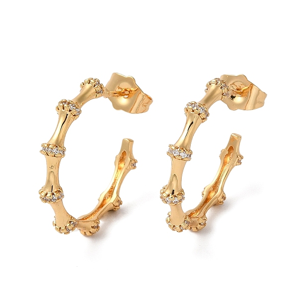 PandaHall Clear Cubic Zirconia Bamboo Stud Earrings, Rack Plating Brass Half Hoop Earrings, Golden, 29.5x25x4mm Cubic Zirconia Bamboo
PandaHall Clear Cubic Zirconia Bamboo Stud Earrings, Rack Plating Brass Half Hoop Earrings, Golden, 29.5x25x4mm Cubic Zirconia Bamboo