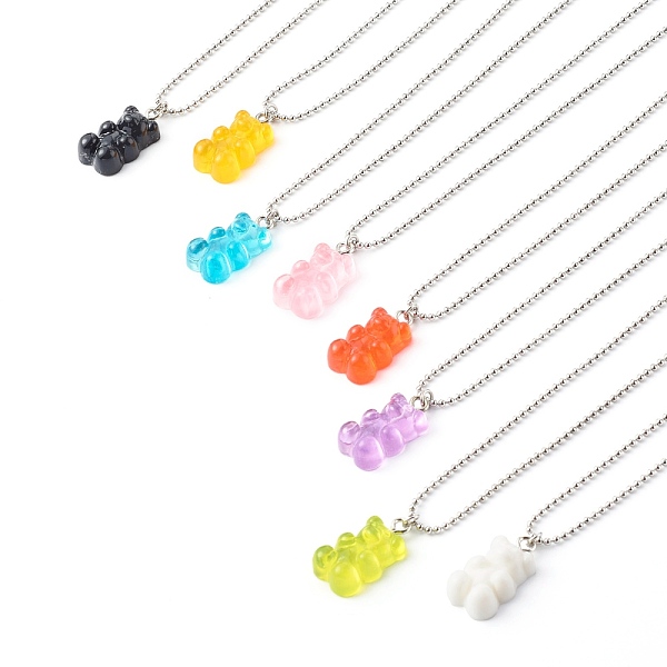 PandaHall 304 Stainless Steel Ball Chain Necklaces, with Resin Pendants, Bear, Mixed Color, 46x0.15cm 304 Stainless Steel
PandaHall 304 Stainless Steel Ball Chain Necklaces, with Resin Pendants, Bear, Mixed Color, 46x0.15cm 304 Stainless Steel