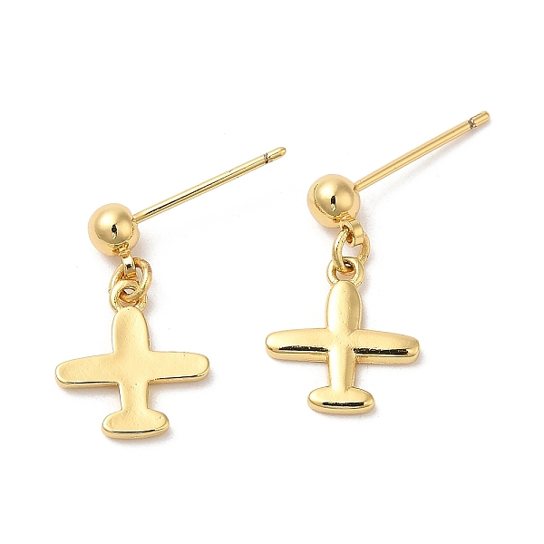 PandaHall Rack Plating Brass Airplane Dangle Stud Earrings, Lead Free & Cadmium Free, Real 18K Gold Plated, 19x11mm Brass Airplane
PandaHall Rack Plating Brass Airplane Dangle Stud Earrings, Lead Free & Cadmium Free, Real 18K Gold Plated, 19x11mm Brass Airplane