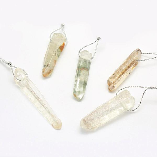 PandaHall Natural Lodolite Quartz Pendants, Mixed Shapes, Column, 29~61x7~17mm, Hole: 2~2.5mm Quartz Column
PandaHall Natural Lodolite Quartz Pendants, Mixed Shapes, Column, 29~61x7~17mm, Hole: 2~2.5mm Quartz Column