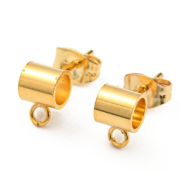 PandaHall 201 Stainless Steel Stud Earring Findings, with 304 Stainless Steel Pin & Horizontal Loops & Friction Ear Nuts, Column Tube, Real...
PandaHall 201 Stainless Steel Stud Earring Findings, with 304 Stainless Steel Pin & Horizontal Loops & Friction Ear Nuts, Column Tube, Real...