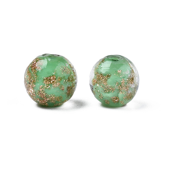PandaHall Handmade Gold Sand Lampwork Beads, Round, Pale Green, 9~10x9~10mm, Hole: 1.5mm Lampwork Round
PandaHall Handmade Gold Sand Lampwork Beads, Round, Pale Green, 9~10x9~10mm, Hole: 1.5mm Lampwork Round